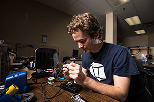 Student working in a lab