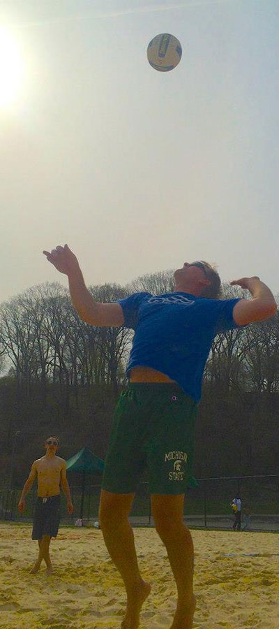 Jeff Schneider playing volleyball