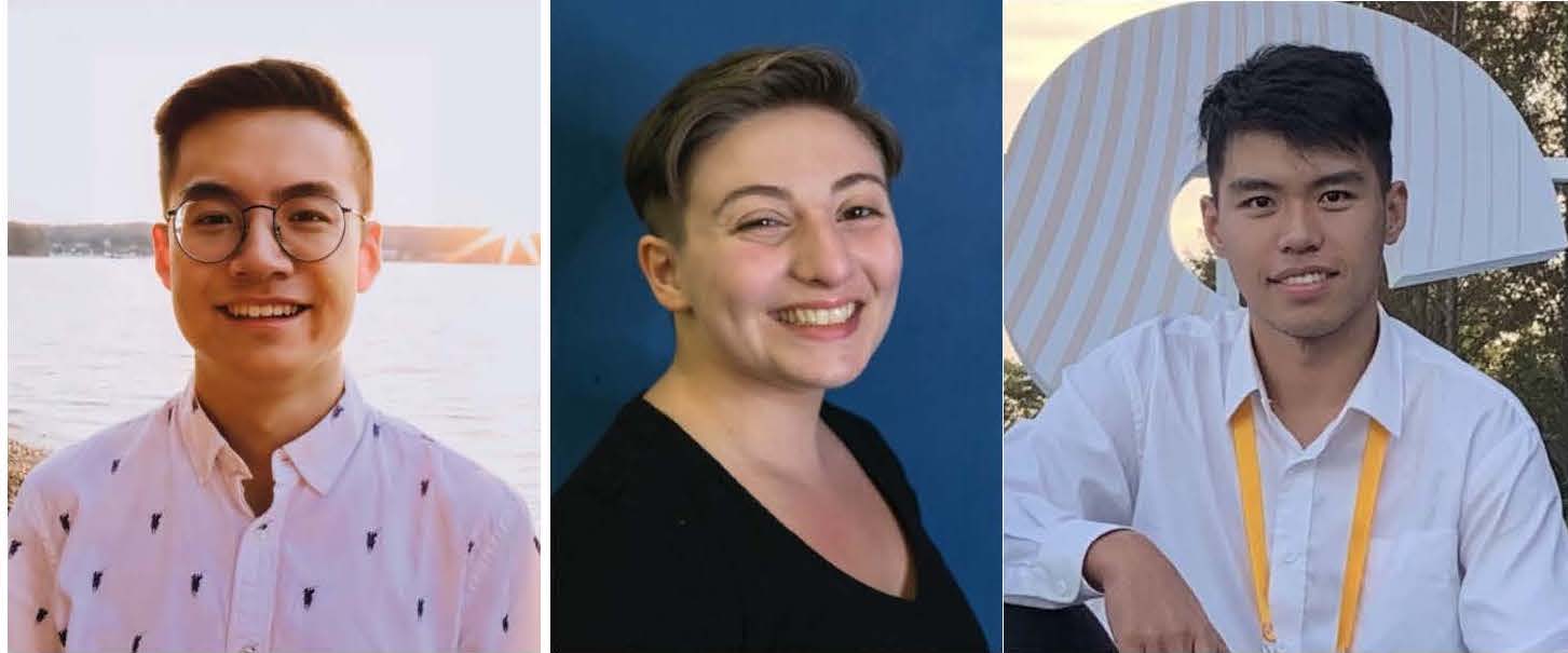 3 individual headshots of students