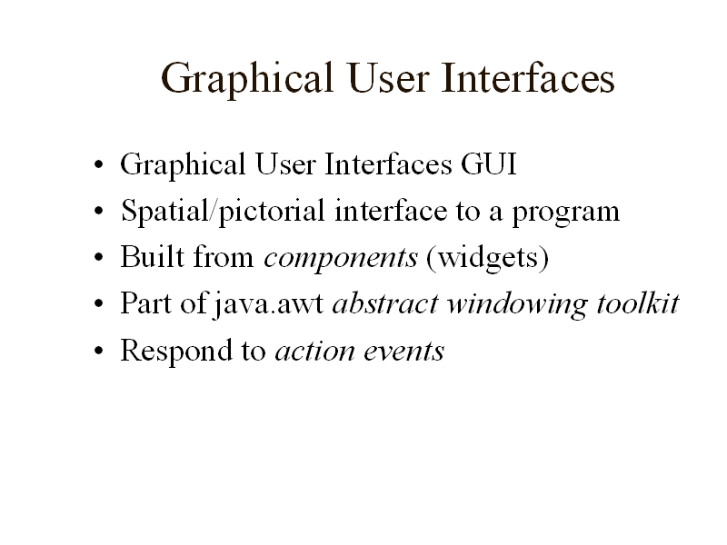 Graphical User Interfaces