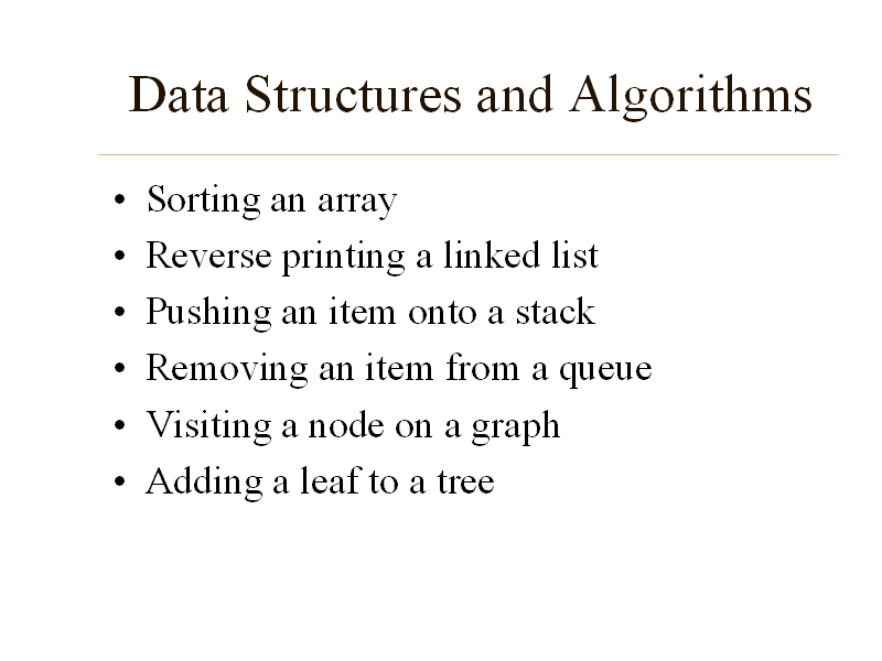 Data Structures and Algorithms